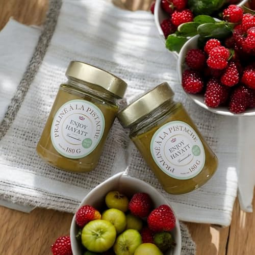 Praliné à la pistache – 50% Pistache - sans sucre raffiné – Sans Arômes Artificiels ni Conservateurs 360g (2x180g)