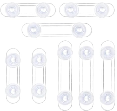 QOWIJEX 8 Pezzi Blocca Cassetti per Bambini, Trasparente Bambini Chiusure Sicurezza, Chiusure di Sicurezza, Protezione Sicurezza Domestica, Nessun Trapano Necessario