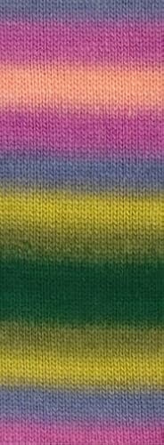 Lana Grossa Colorato Aktion 09 - Graublau/Fuchsia/Lachs/Pistazie/Kiwi/Tannengrün