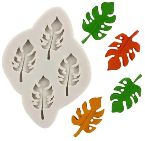 Moule de cuisson en silicone, 8 x 6,1 cm, moule en silicone tropical, ginkgo, palmier, feuille d'érable, moule en silicone, moule à fondant, moule en résine, moule à bonbons au chocolat, moule en