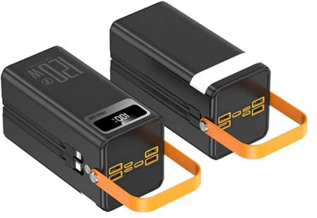 Power Bank 120W Ricarica Rapida 50000Mah Caricabatterie Portatile USB C Powerbank con 7 Uscite e 3 Ingressi Batteria Esterna per Telefono Cellulare, Nero