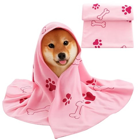 XNBTFK Dog Towel, Dog Towels for Drying Dogs, Ultra Absorbent Dog Drying Towel, Large 60x100cm Pet Bath Towel for Medium to Large Dogs, Quick Dry Microfiber for Bath, Beach, Travel
