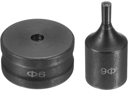 QUARKZMAN Hydraulische Lochstanze Matrize 6mm Rundloch, 40Cr Stahl Locher Locheisen Stanze Set Werkzeug für CH70 Elektrische Stanze Maschine Schwarz