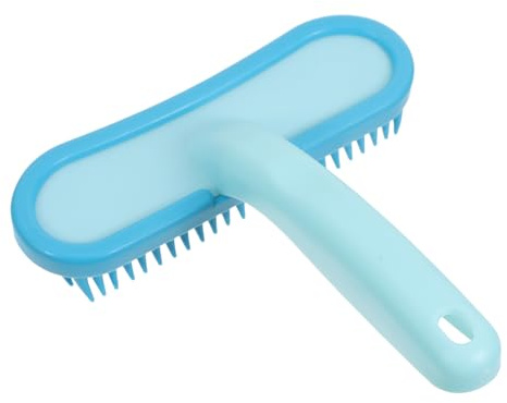 LOEFLIFA Soft Silicone Grooming Comb for Small Animals – Large Blue Massage Brush for Rabbits, Chinchillas Guinea Pigs – Hair Removal and Detangling Pet Brush for Bath and Daily Care