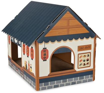 Balvi Casa para Gatos & Rascador Sushi Bar Un rascador con inspiración Japonesa Cartón