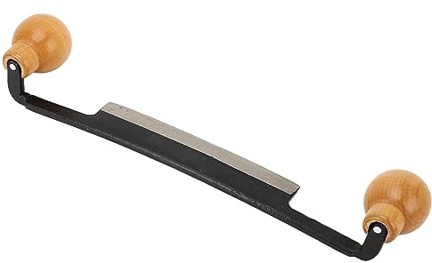 FTVOGUE Couteau à Tirage Droit, Lames en Acier au Tungstène avec Double Manche en Bois Antidérapant pour L'écorçage et le Rabotage du Bois, Outil à Main Pratique de Charpentier
