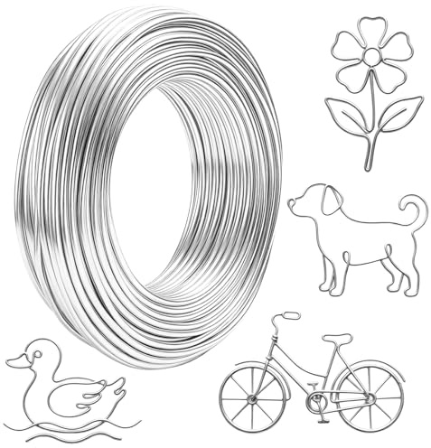 Basteldraht 2mm x 30m Biegsamer Draht zum Basteln, Aluminium Schmuckdraht, Dicker Aludraht für DIY-Skulpturen, Modellieren, Schmuckherstellung, Blumenbasteln Und Drahtweben