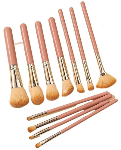 Makeupborstset 20/14/1 st professionellt sminkborstset: 11 borstar, svampar, pulverpuffar och hinkar (11 st)