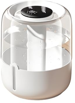 Humidificador de Aire 5L,Humidificador para Dormitorio con 3 Modos, Luz LED Ambiental, 23 dB Ultra Silencioso, Apagado Automático y Humidificación Continua de 10 a 20 Horas (blanco)
