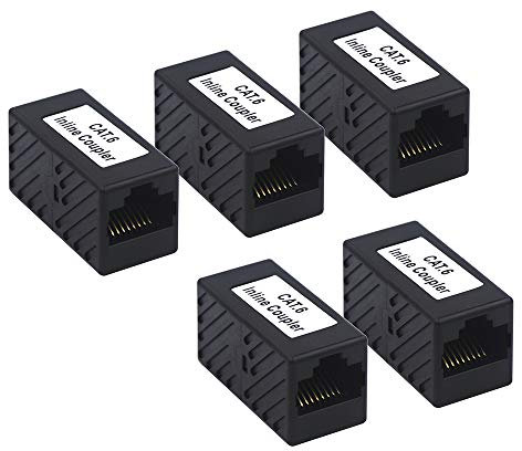 VCE Accoppiatore RJ45, Connettore RJ45 Femmina Femmina, Adattatore LAN Estensore di Rete, Prolunga Cavo di Rete LAN CAT6/Cat5e/Cat5, 5 Pezzi