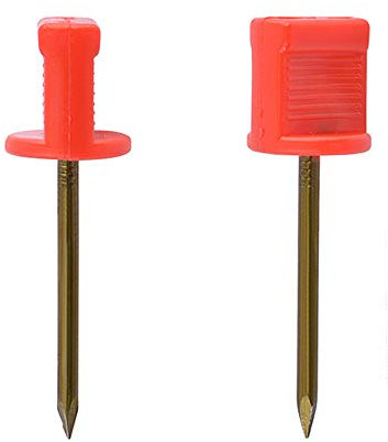 SHARROW 20 Stück Bogenschießen Scheibennägel Zielscheiben, Professionelle Jagd Zielscheibennägel aus Metall für Stroh- und Schaumtargets (Rot)