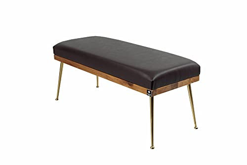 EMRA WOOD M-DEKO LGS-108 Loft Sitzbank Hocker Gepolstert nach Maß aus Holz, Metall und Kunstleder (Höhe 40cm Tiefe 35cm, 118)