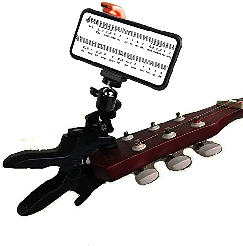 AUXPhome Multi-Purpose use - Guitar Ukulele Smartphone Mount Holder/Guitar Headstock Cell Phone Clamp Clips Mount for Cell Phones Smartphones and Action Cameras for Landscape Filming