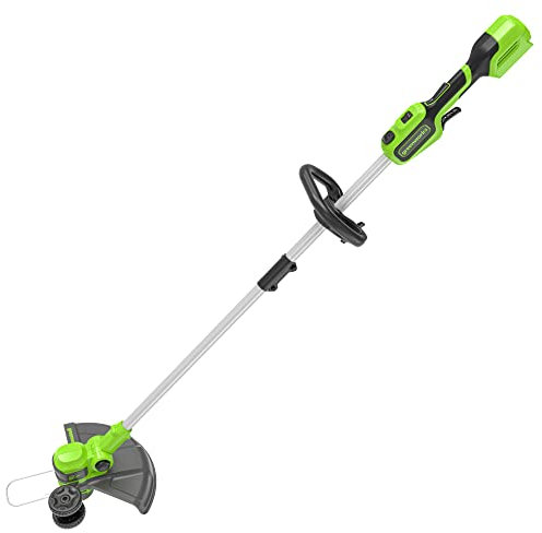 Greenworks 24V Cordless Strimmer Lawn Edger With Wheel For Medium Gardens, 33cm Cutting Width, Autofeed 2mm Nylon Line, WITHOUT Battery & Charger, 3 Year Guarantee GD24LT33