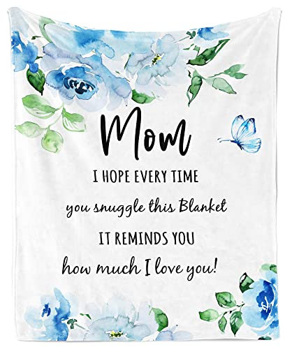 Julazy Geschenke für Mutter, Mutter, Überwurfdecke, 152,4 x 127 cm, Geburtstagsgeschenk für Mutter von Tochter, Mutter, beste Mutter aller Zeiten, Geschenkideen von Tochter und Sohn
