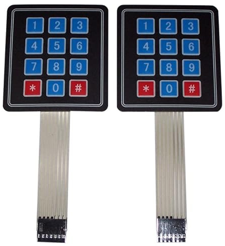 SagaSave Teclado de membrana de matriz de matriz 3x4, teclado profesional de interruptor de módulo de 12 teclas - 2 piezas