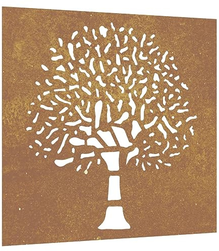 vidaXL Garten-Wanddeko 55x55 cm Cortenstahl Baum-Design