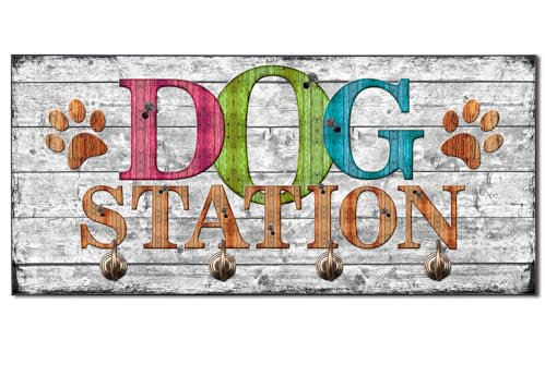 Cadouri Design-Hundegarderobe » Dog Station « Wandhaken Hund┊Wandgarderobe, Leinenhalter, Hakenleiste