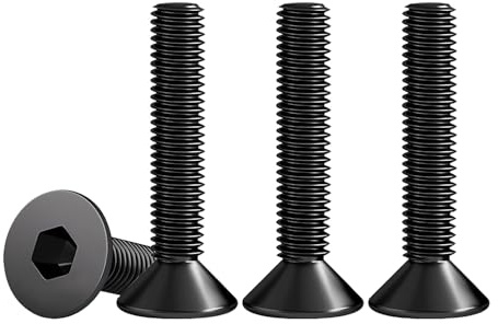 Drenky M5 X 35mm Senkkopfschrauben Edelstahl V2A VA A2 Senkkopf Schrauben DIN 7991 / ISO 10642 Gewindeschrauben Rostfrei Steckdosen Schrauben Metrisches Regelgewinde, 25 Stück, Schwarz