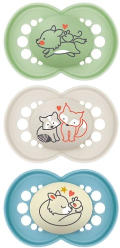 MAM | Original Schnuller blau 18+ Monate (3 Stück) zufällige Farbauswahl - Symmetrischer Sauger aus ultraweichem Silikon - anatomisch geformter Babyschnuller für eine optimale Mundentwicklung