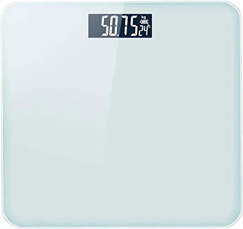 LEONYS Échelle de Salle de Bain de Poids corporel numérique, Grand LCD Affichage en rétroéclair, Verre trempé, 400 Livres (Color : Green)