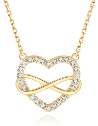 Jrêveinfini Unendlichkeits Halskette Damen 925 Silber mit Anhänger, Herz Infinity Schmuck für Frauen mit Geschenkbox, Geschenk zu Weihnachten, Valentinstag, Muttertag & Geburtstag