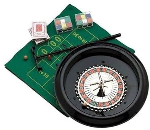 OsSiL Professioneller Plattenspieler Deluxe-Roulette-Rad-Spielset, 16-Zoll-Roulette-Rad mit 2 Roulette-Kugeln, Trinkspiele für Erwachsene, Party für Spieleabend Rouletterad aus Holz