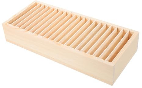 Operitacx Holz Karten Aufbewahrungsbox Mit Abnehmbaren Fächern Desktop Organizer Aus Holz Zum Sortieren Und Lagern Von Visitenkarten Und Kleinigkeiten