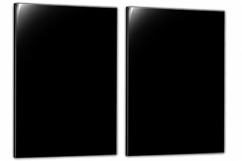 DarHaus Plaque de recouvrement, 2 x 30 x 52 cm, en verre, pour cuisinières électrique, à induction ; convient comme décoration, protection anti-éclaboussures ou planche à découper, Noire