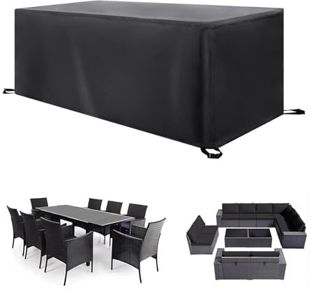 KADING Abdeckung für Gartenmöbel, 90x90x80cm/LxWxH 420D Oxford Gewebe Schutzhülle Gartenmöbel Winterfest Wasserdicht Abdeckplane Gartenmöbel für Gartentische Terrassenmöbel Outdoor-Tisch Rechteckig