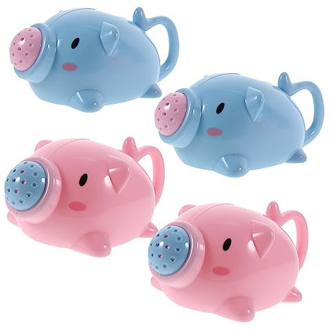 WHAMVOX 4 Piezas Regadera De Juguete Alfombra Redonda para Jugar Bebé Jarra De Riego Regadera Animales Niños Regadera Agua De Baño Ducha Regadera Niño Regadera El Plastico