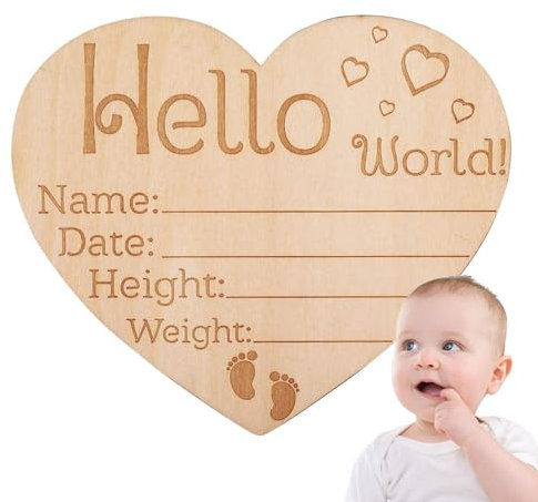 Neugeborenes Ankündigungsschild, Wunderschönes Baby-Ankündigungsschild für Neugeborene, Geburtsanzeige-Schild, Baby-Namens-Ankündigungs-Schild für Foto-Requisiten-Baby-Dusche-Kindergarten-Geschenk