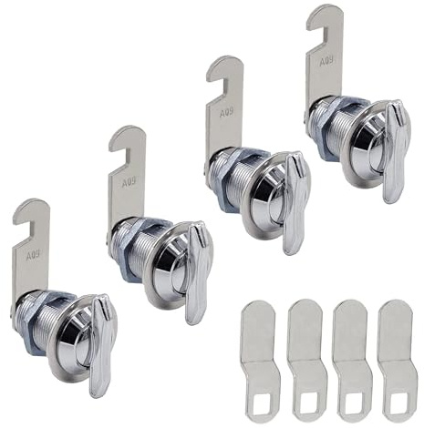 Sicherer Drehverschluss für Schränke & Schubladen, 2,5 cm / 5/8 Zoll versetztes Nockenschloss, schlüssellose Fächerriegel, sicheres Schrankschloss
