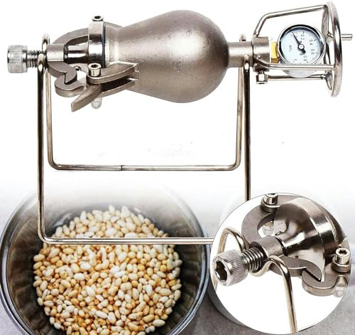 Popcorn Poppers,Mini Popcorn Machine, Popcorn Maker with Manual Crank Handle, Popcorn Popper with Gauge, Fire Heating Slow Boost,Small 100ml