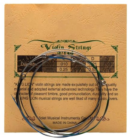 Violinsaiten Ersatz,Geigensaiten - Volltonhaltige Saiten mit massivem Stahlkern als Ersatz für Geige,Handgefertigte Violin-Ersatzsaiten zum Üben und Aufführen