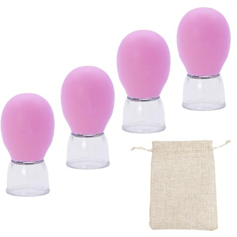 4 Pcs SchröPfgläser Gesicht SchröPfen Mit Vakuum Silikon Saugball SchröPfglas Facial Cupping Set Silikon