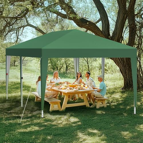 Faltpavillon 3x6 Höhenverstellbar, Pop-Up Partyzelt, Pavillon Wasserdicht-UV Schutz 50+, Stabil, Outdoor Faltbare Gartenpavillon, Zelt für Gartenparty mit Dach, Pavillon für Strand & Camping, Grün