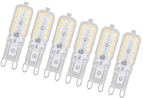 Tomvorks Bulbo LED G9 Dimmerabile, Prestazioni Eccellenti, Risparmio Energetico, Dissipazione del Calore più Rapida, Facile da Installare, Adatto per Lampade da Tavolo a Parete a (Bianco