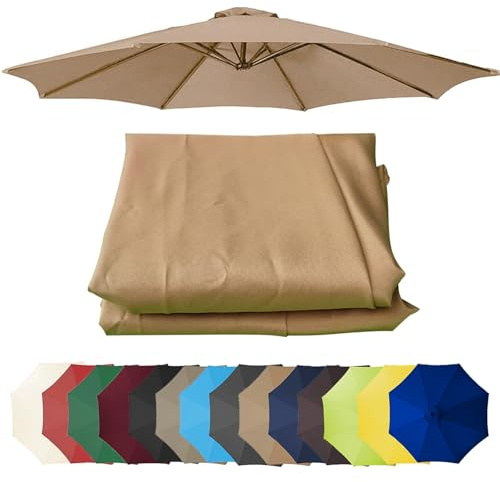 Auvent De Rechange Pour Parasol 3.0m/3.50m, 6 Baleines/8 Baleines Toile De Rechange Pour Parasol Déporté, Dessus De Parapluie De Remplacement Pour Parasol De Jardin Terrasse Plage