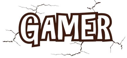 Gamer Wall Decals Gaming Room Wall Decor Kids Bedroom Wall Stickers House Wallpaper for Boys-L-52x114cm-Coffee
