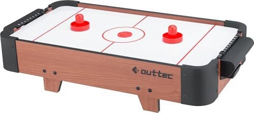 Outtec Airhockey Tisch – Air Flow Hockey PRO Spieltisch mit Luftstromsystem & Punktezähler – Air Hockey Tischspiel für Kinder & Erwachsene – Partyspiel, Tischhockey, Air Power Hockey