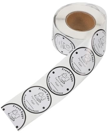 1 Roll Egg Carton Labels Stickers Black 500 Sheets Round Paper