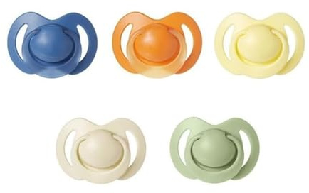 Nuby – Set di 5 tettarelle e succhietti ortodontici in morbido silicone | 3 modelli per il giorno e la notte | 2 fosforescenti | Senza BPA | Imitano il seno materno | 18-36 mesi