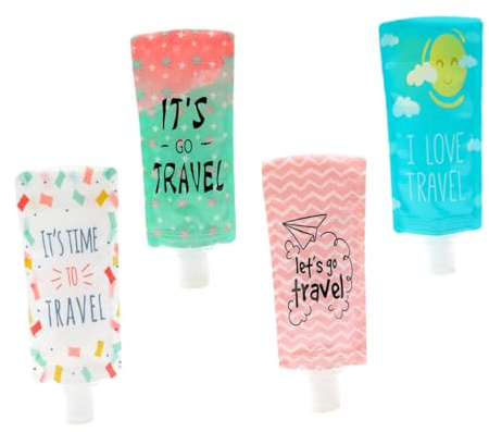 TOPPERFUN Set 4pz Borse da Viaggio in Plastica Riutilizzabili Resistenti a Perdite Tenuta per Cosmetici e Prodotti da Viaggio