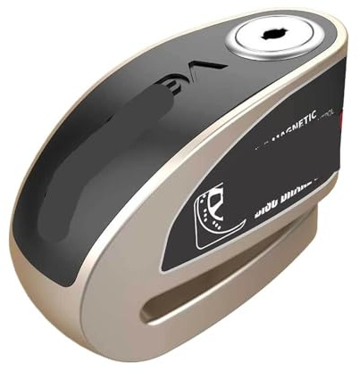 Cerradura De Freno Disco para Motocicleta Bloqueo 130dB Rueda para Scooters Carretera con Llaves Disco Candado(White)