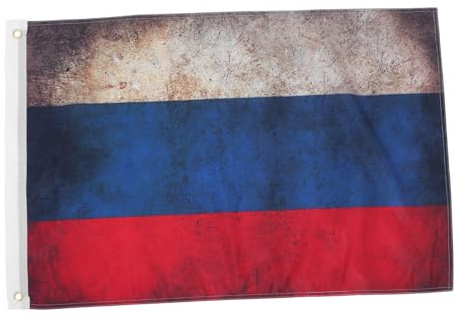 HIAKDOFT Drapeau Russe Vintage Polyester 60 X 90 Cm Résistant aux Intempéries avec Œillets, Décoration Extérieure pour Jardin, Événements Sportifs et Fêtes en Plein Air