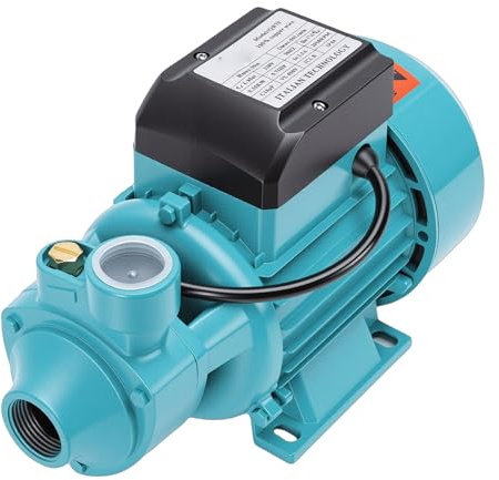 Luocute Bomba de Transferencia de Agua, 550 W, 0,75 Caballos de Fuerza, 50 L, 1 Min, 50 M, Bomba Centrífuga de Acero Inoxidable de Aluminio con Doble Rodamiento de Bolas, para Riego de