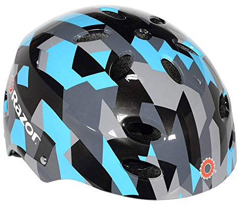 Razor V-17 Child Multi-Sport Helmet - Kids Helmet w/ Lightweight Plastic Outer Shell - Durable with Removable & Washable Inner Foam Padding - Geo - Complies with CPSC Requirements