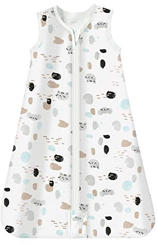 Mosebears Schlafsack Baby Sommerschlafsack 0.5 Tog Babyschlafsack 100% Baumwolle atmungsaktiv Babyschlafsack (Spot cat, M(6-12 Months))