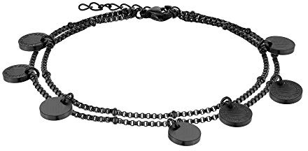 LIEBESKIND Armband mit Anhänger aus Edelstahl Schwarz